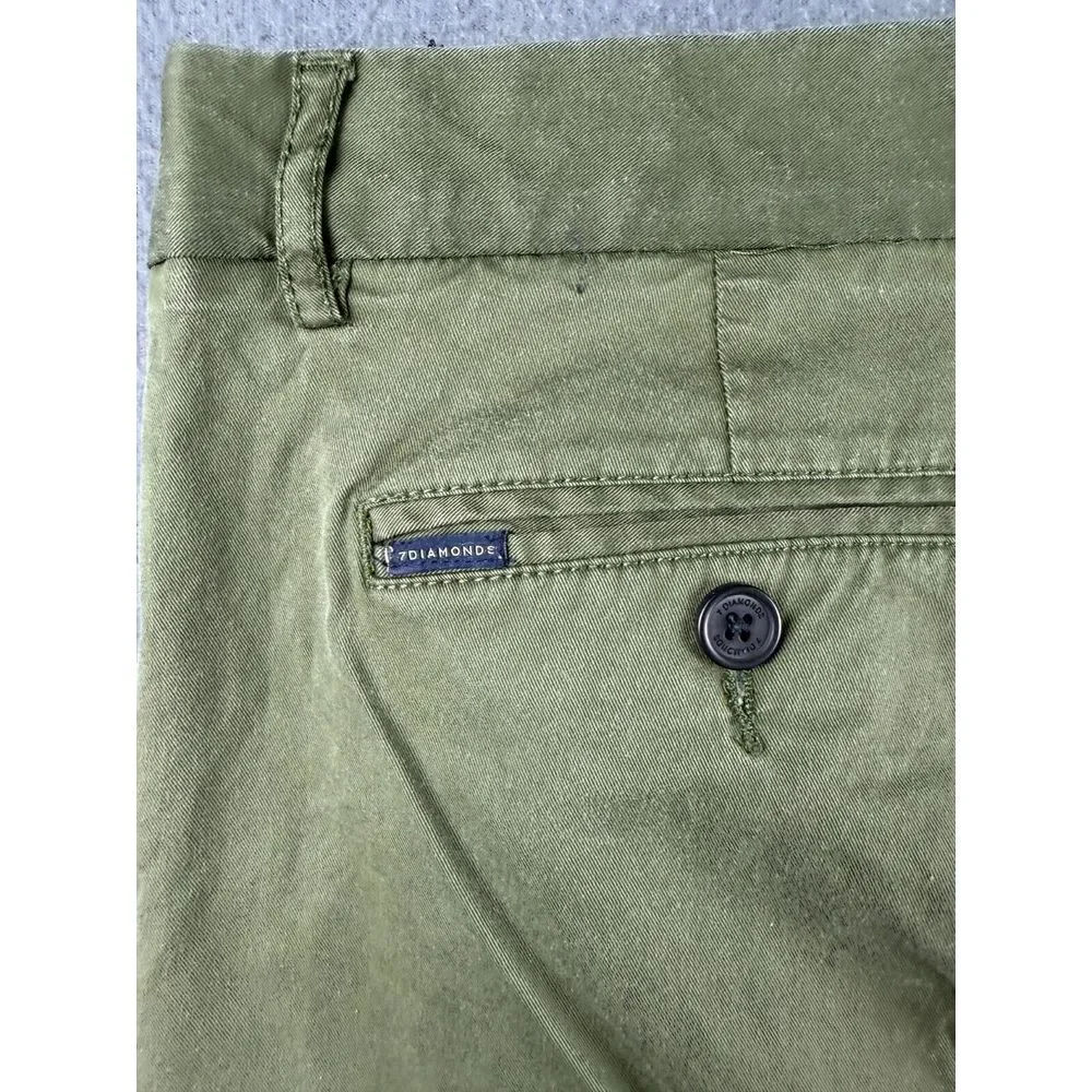 7 Diamonds Pants Men's 36x30* Green Parker Chinos Performance Stretch Flat Front